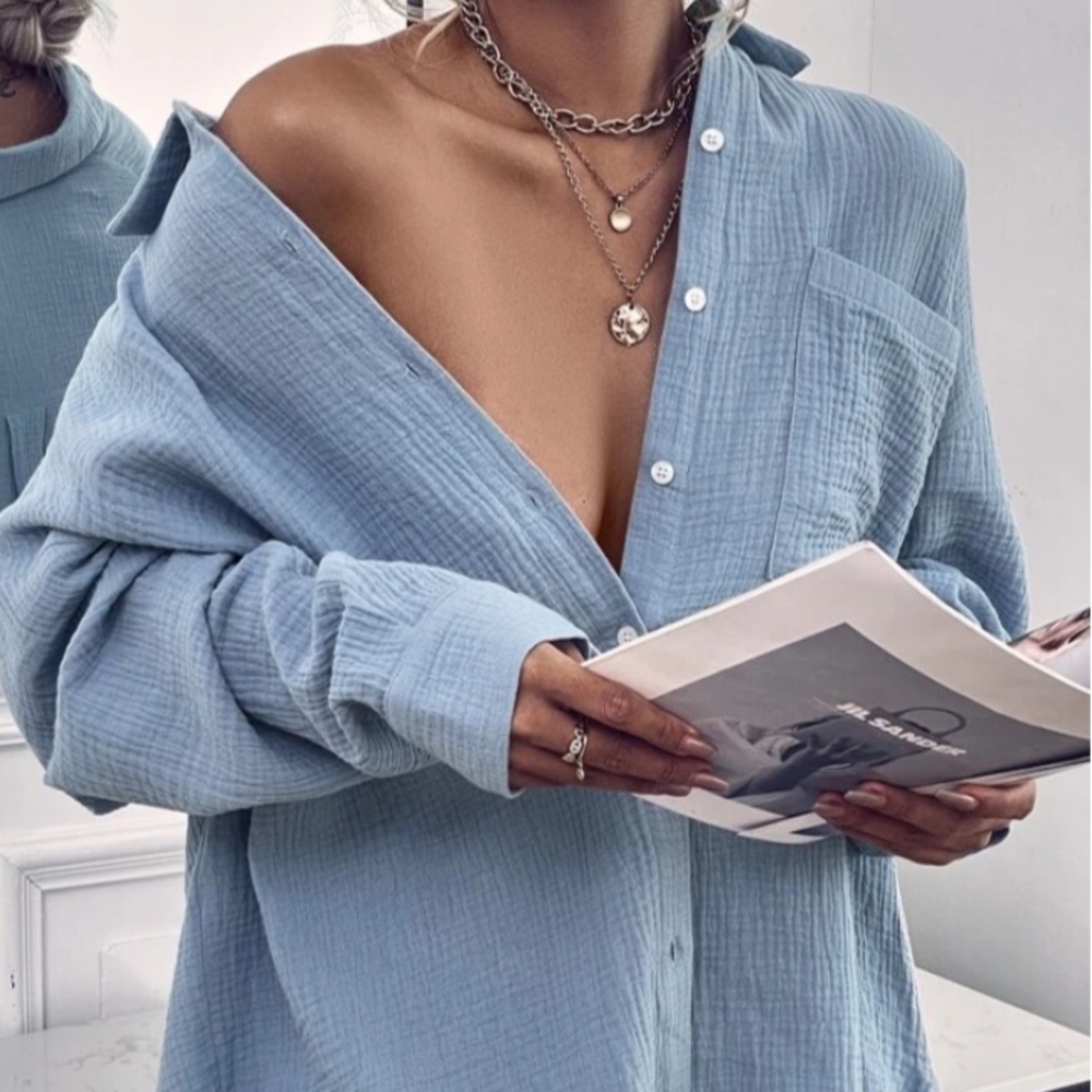 Oversized button up long sleeve